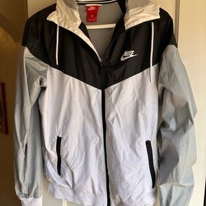 Nike Black and White Hooded Windbreaker